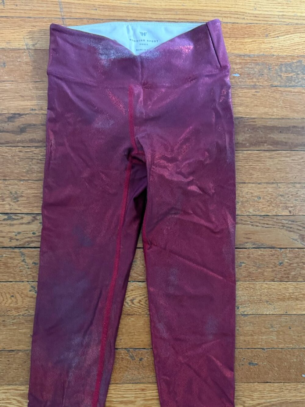 Heroine Sport Burgundy Metallic Leggings Small